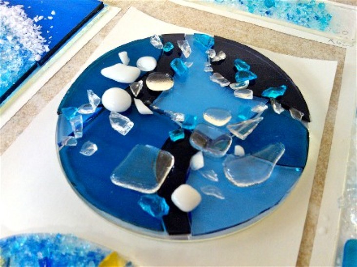 Students Fused Glass - before fusing