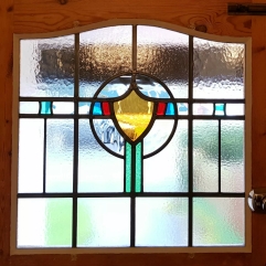 1930s Stained Glass Door Panel